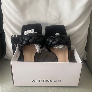 DIVA Lounge Black Braided Heels